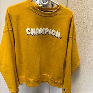 Champion Women's Yellow Crew Neck Sweater